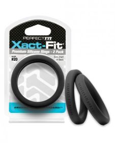 Perfect Fit Xact-Fit #20 2 Pack Cock Rings Black