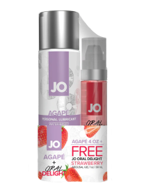 JO Agape 4oz + GWP JO Oral Delight Strawberry Arousal Gel 1oz