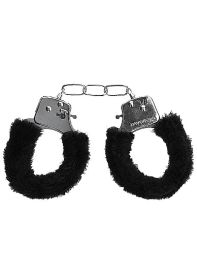 Shots Toys Pleasure Furry Handcuffs Black