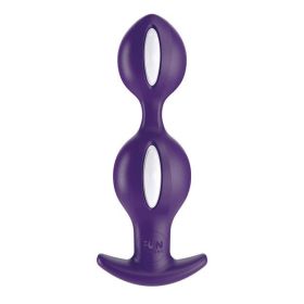 Fun Factory B Balls Duo Reactive Anal Plug White/Dark Violet (Color: White/Dark Violet)