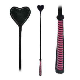 Fetissimo Riding Crop Heart Shaped Vegan Friendly Pink (Color: Pink)